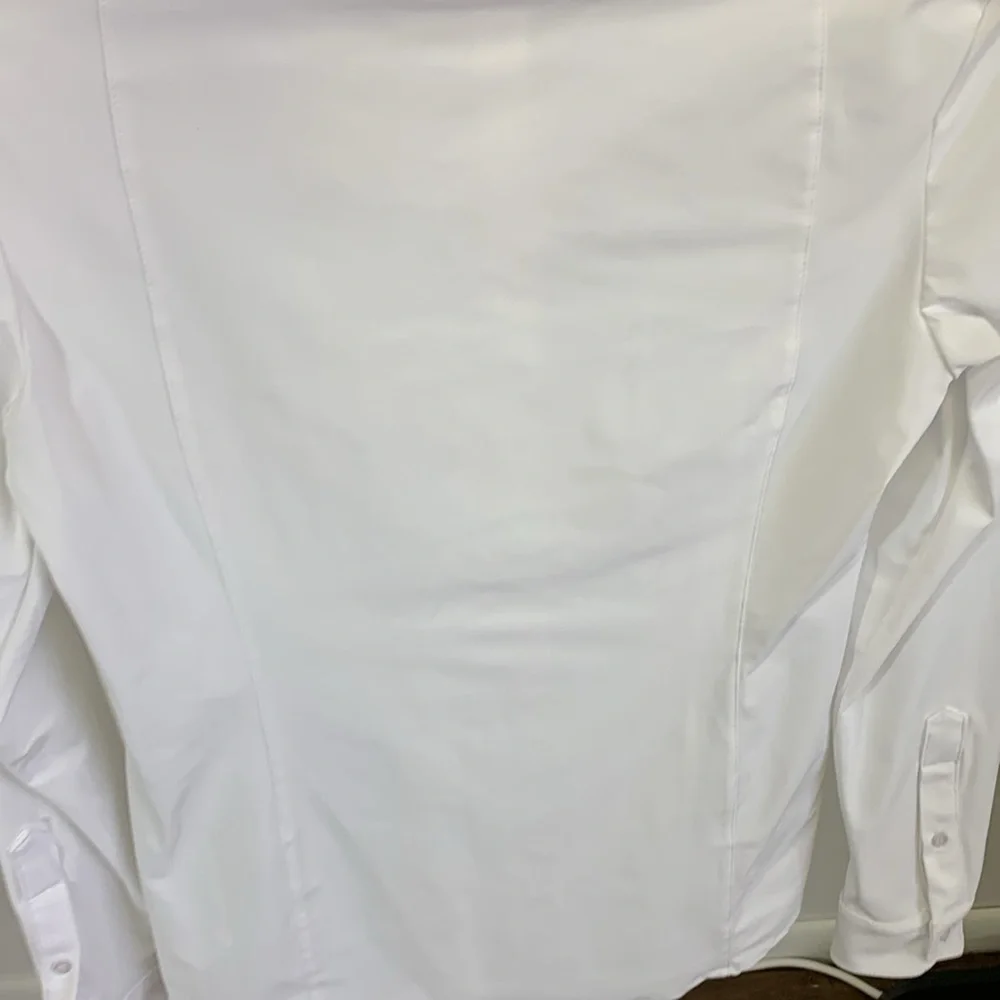 LAGUSO White Equestrian Show Shirt Small Long Sleeve Geometric Panel NWT - Picture 4 of 5